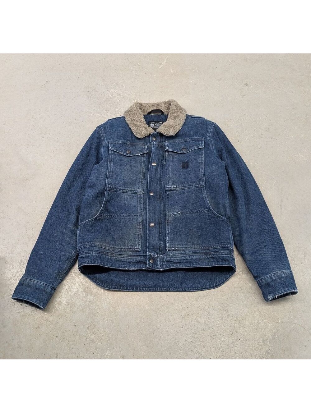Carhartt Denim Berwick Sherpa Lined Jacket Ghost Logo